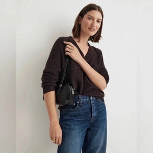 New Madewell Alpaca Blend Eggplant
Oversized V Neck Sweater Size S